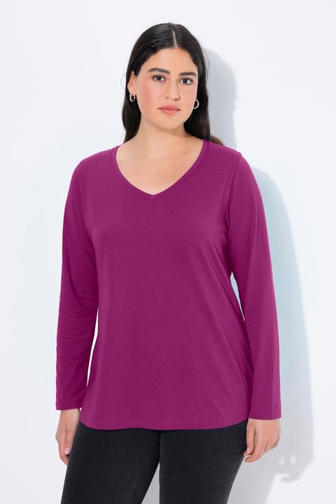 Produktbild Ulla Popken Shirt, Slim, V-Ausschnitt, Langarm (58)