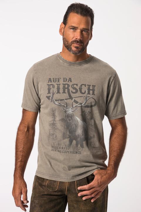 Produktbild JP1880 T-Shirt, Tracht, Halbarm, grosser Print, Vintage Look, Brustprint, Rundhals (5XL)