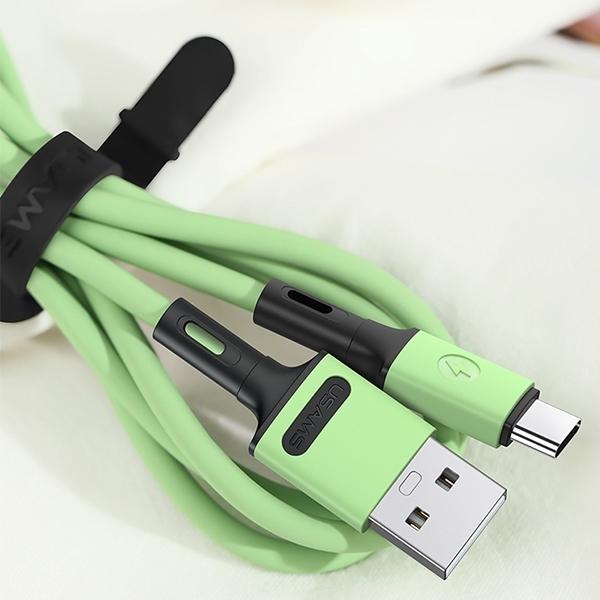Actual product image Usams Cable U52 USB-C 2A Fast Charge 1m purpurowy/purple SJ436USB04 (US-SJ436) (1 m, USB 3.2 Gen 1)