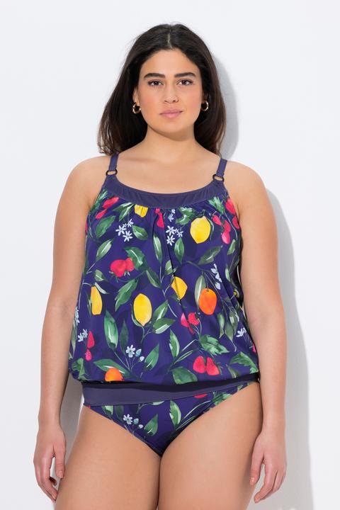 Actual product image Ulla Popken Fruit Print Elastic Hem Tankini Set (50)