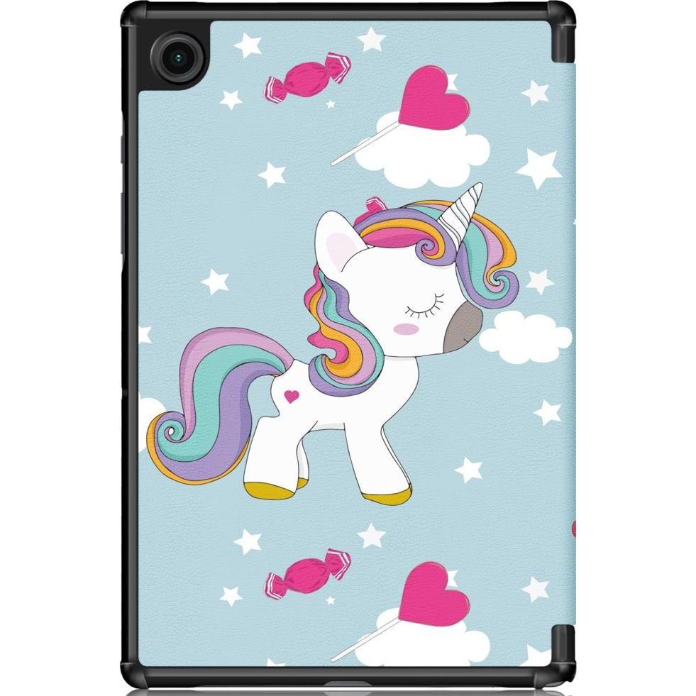Thumbnail - Cover-Discount Galaxy Tab A8 10.5 - Tri-fold Smart Case Einhorn (Galaxy Tab A8), Tablet Hülle, Braun