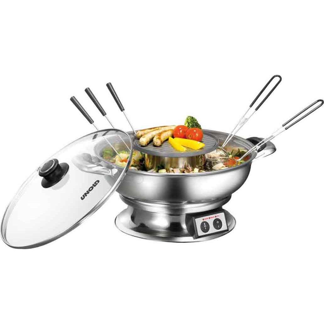 Unold Asia, Fondue Set, Transparent, Silber