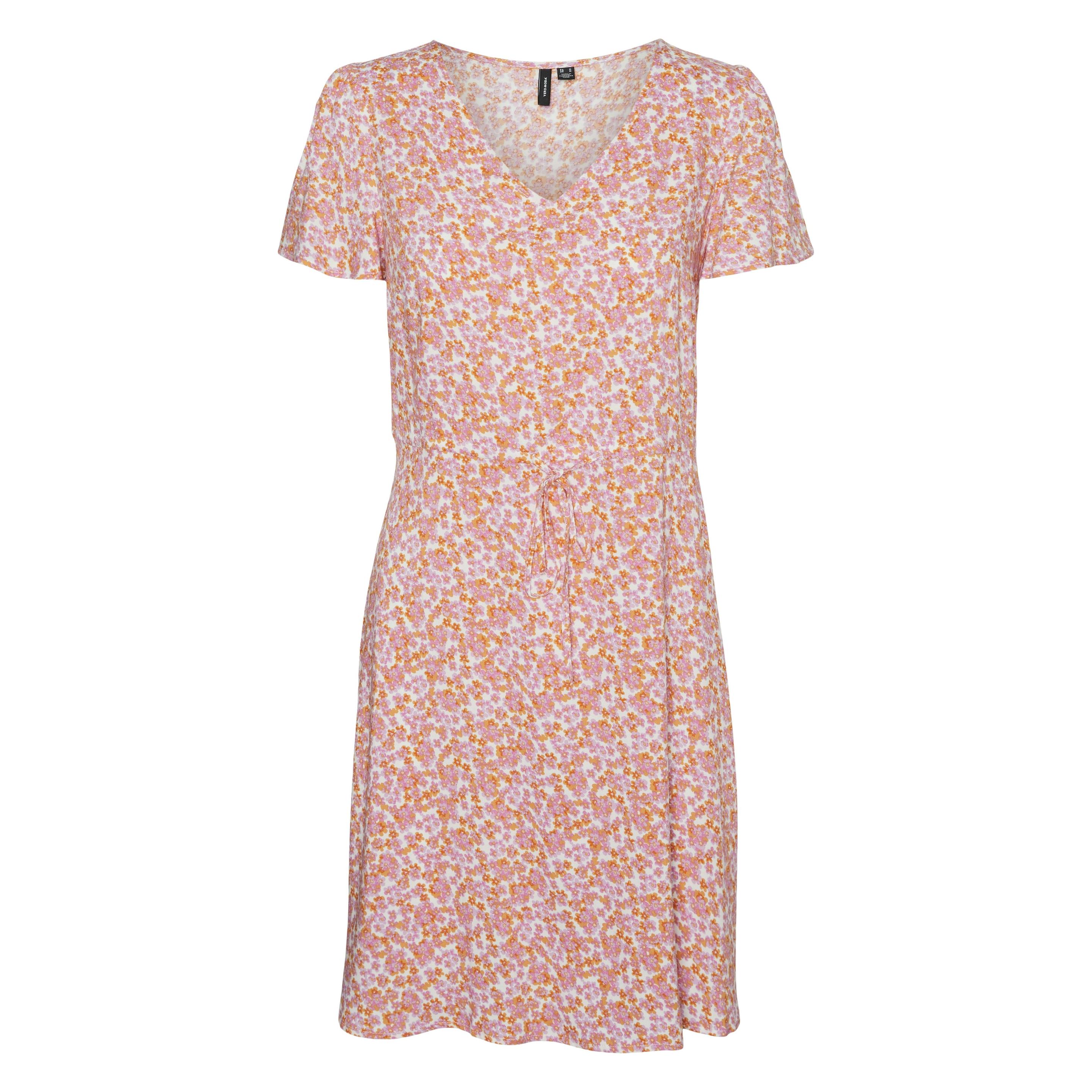 Vero Moda, Damen, Kleider, Vmeasy Joy Ss Short Dress Wvn Ga, Weiss, (M)