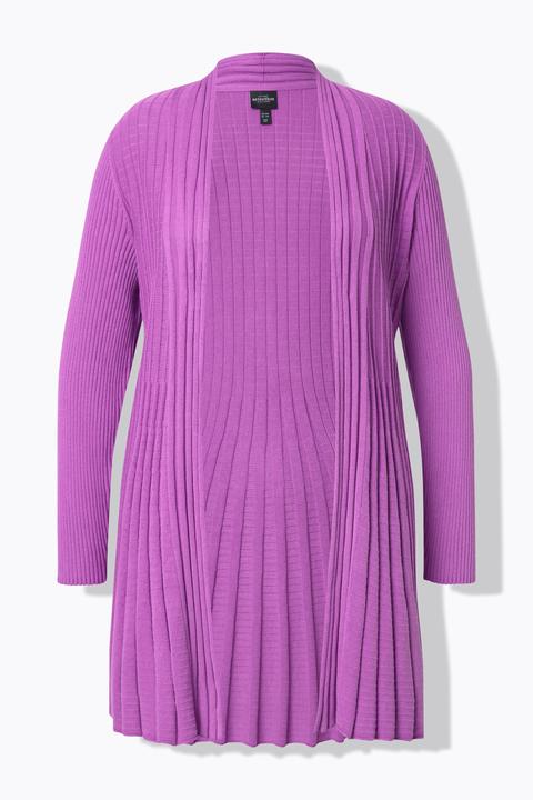 Produktbild Ulla Popken Plissee-Strickjacke, A-Linie, Schalkragen, Langarm (60)