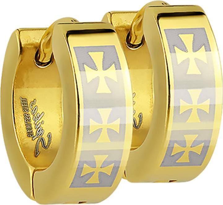 Image du produit Star Piercing Boucle d'oreille à clapet doré avec croix (sans laiton, Acier chirurgical 316L)