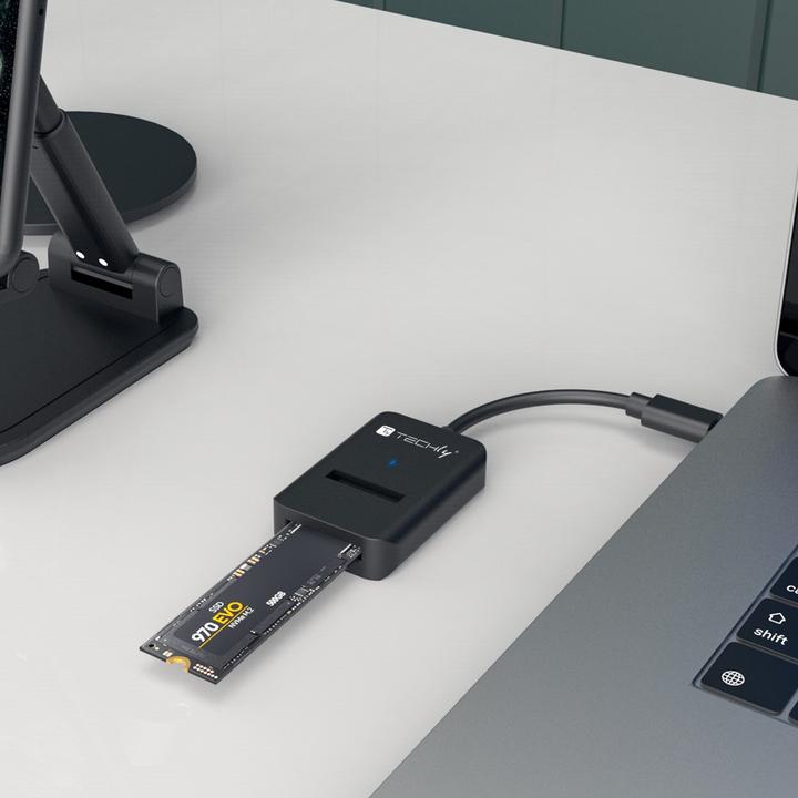 Actual product image Techly USB-C to NVMe/SATA SSD adapter (M.2 2280)