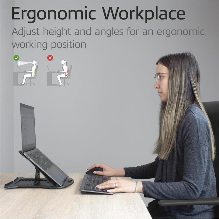 Image du produit ACT Support pour ordinateur portable pliable avec 7 hauteurs réglables