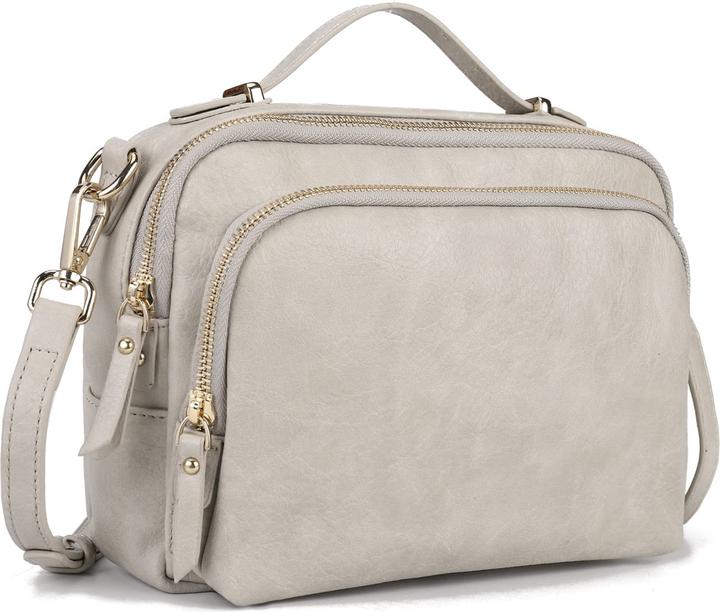 Only-Bags.Store Umhängetasche mit Reissverschluss, Crossbody Bag, Lederhandtasche klein