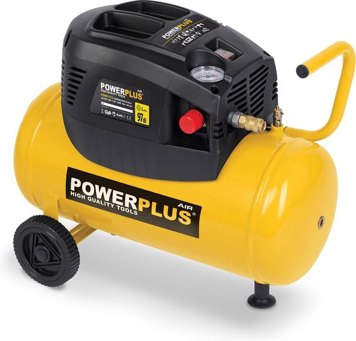 Image du produit Powerplus Compresseur 1100W 24L sans huile (24 l, 8 bar)