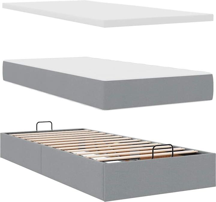 Immagine prodotto VidaXL Ottomana con materasso in tessuto grigio chiaro 90x190 cm (90 x 190 cm)