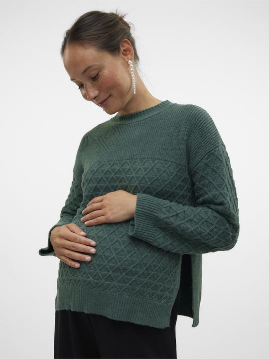 Produktbild Mamalicious Normal geschnitten Rundhals Gerippte Ärmelbündchen Tief angesetzte Schulter Pullover Strickpullover (XXL)
