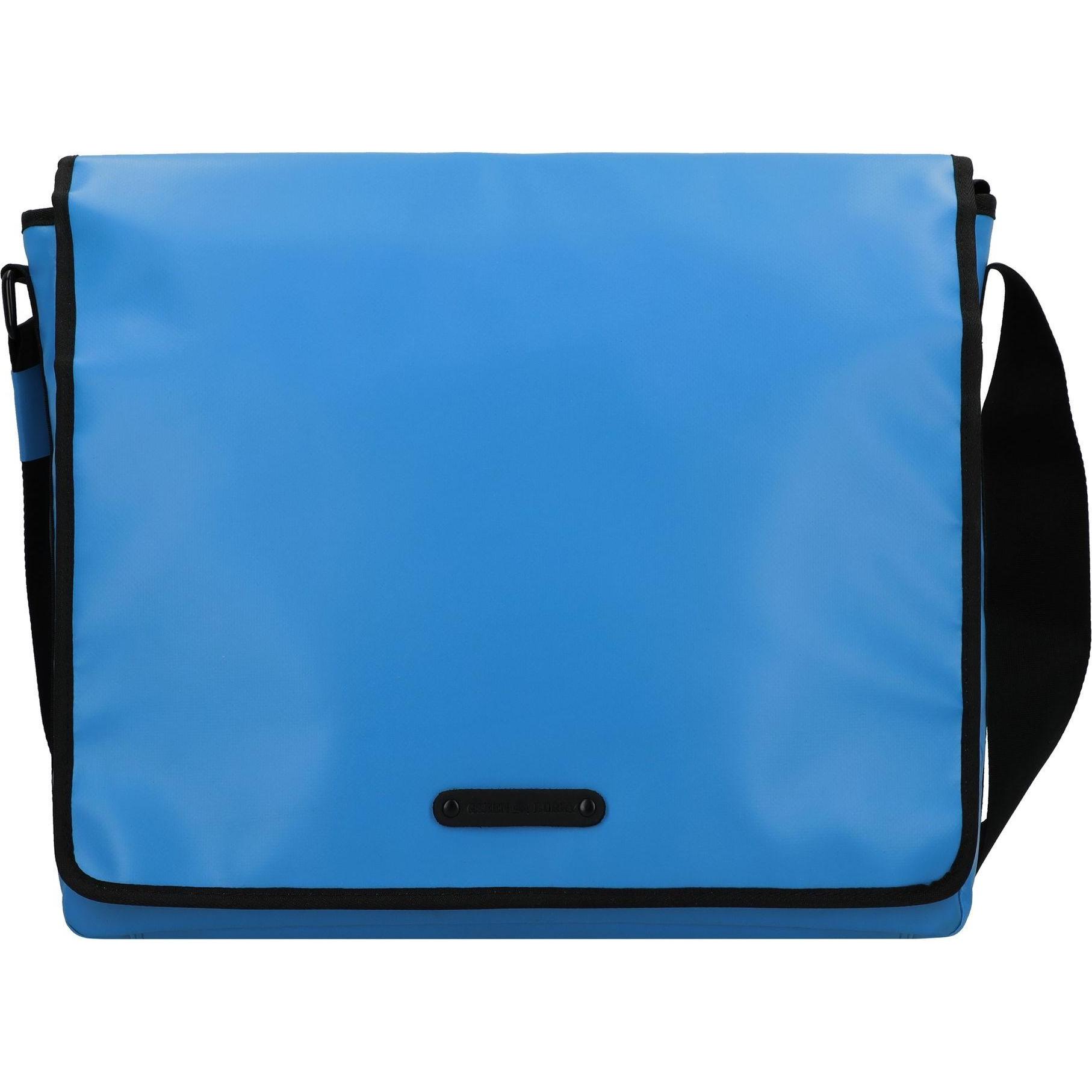 Greenburry, Handtasche, Upcycled Tarpaulin Messenger 40 cm Laptopfach, Blau