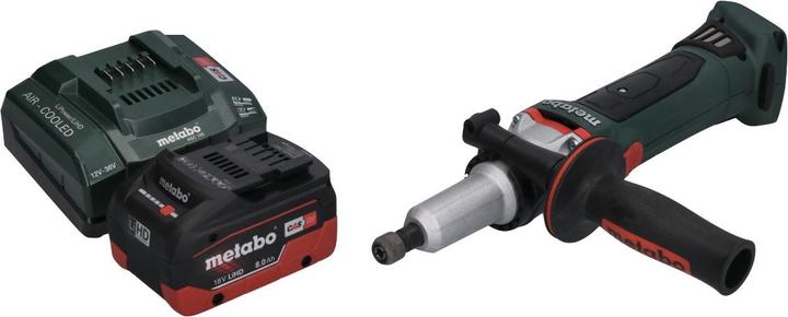 Produktbild Metabo GA 18 LTX G Akku Geradschleifer 18 V 6 mm + 1x Akku 8,0 Ah + LadegerÃ¤t (Geradschleifer)