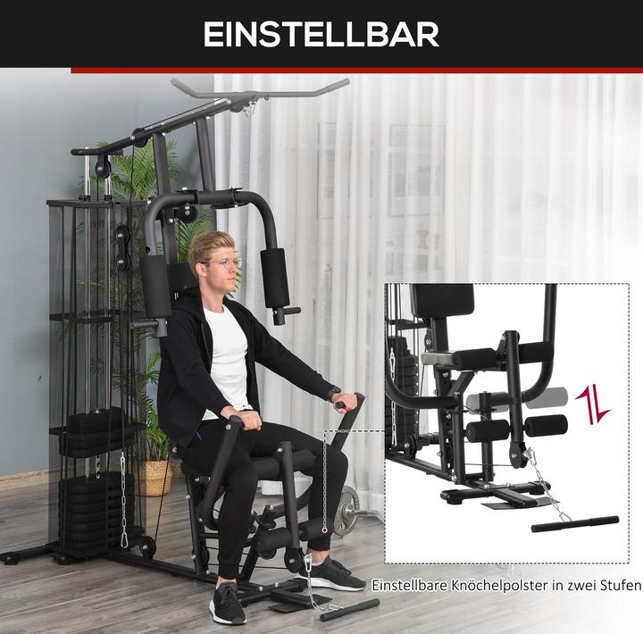 Actual product image Homcom Kraftstation Metall, PU-Kunstleder Schwarz