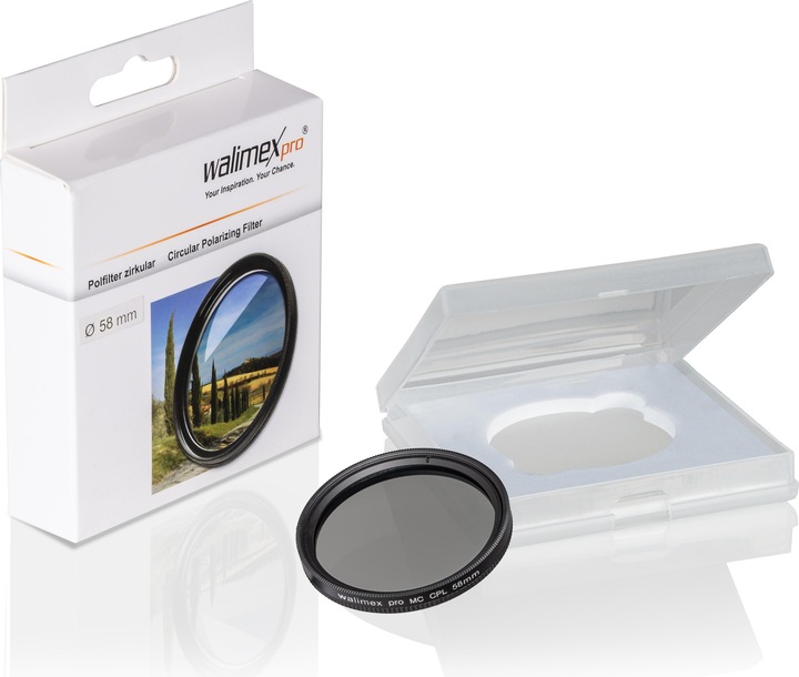 Actual product image Walimex pro per polarizing filter circular coated 58 mm (58 mm, Polarizing filter, 58 mm)