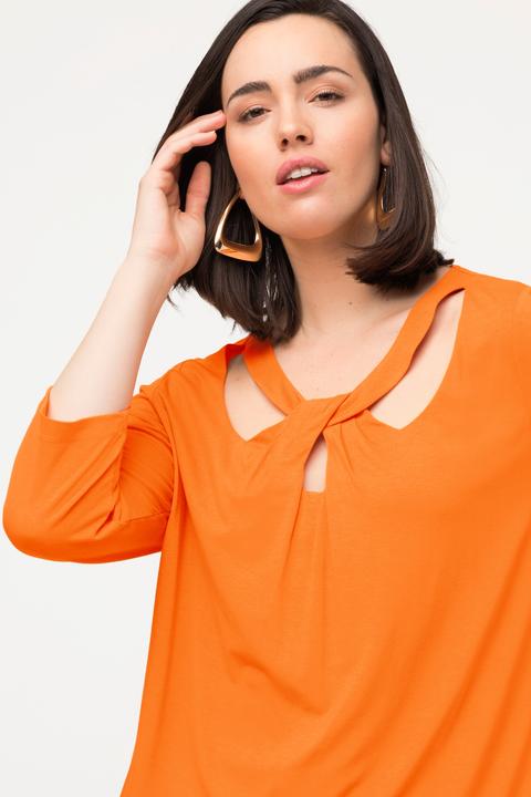 Immagine prodotto Ulla Popken Maglia classica con aperture, scollo a girocollo e maniche a 3/4 (50, 52)