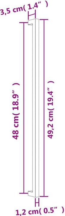 Produktbild vidaXL Möbelgriffe 5 Stk. Schwarz 480 mm Edelstahl,Farbe