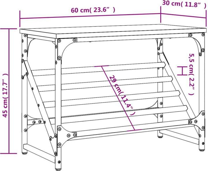 Produktbild vidaXL Schuhregal (60 x 30 x 45 cm)