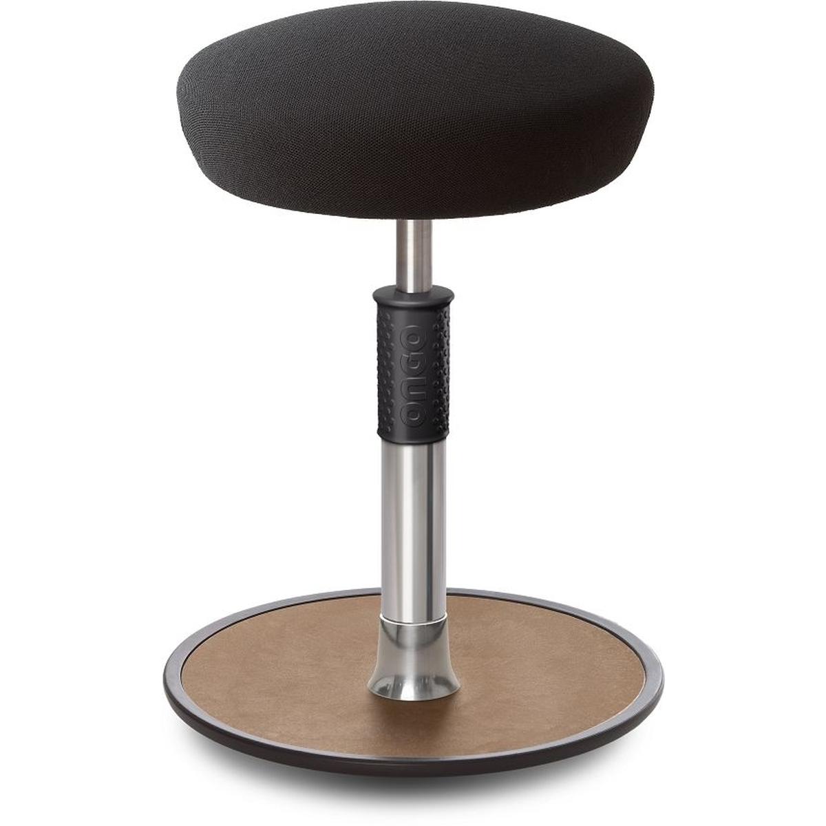 Ongo, Bürostuhl, Sitz- Stehhocker Free Regular Hutsitz Gestrick schwarz chrom /Natur