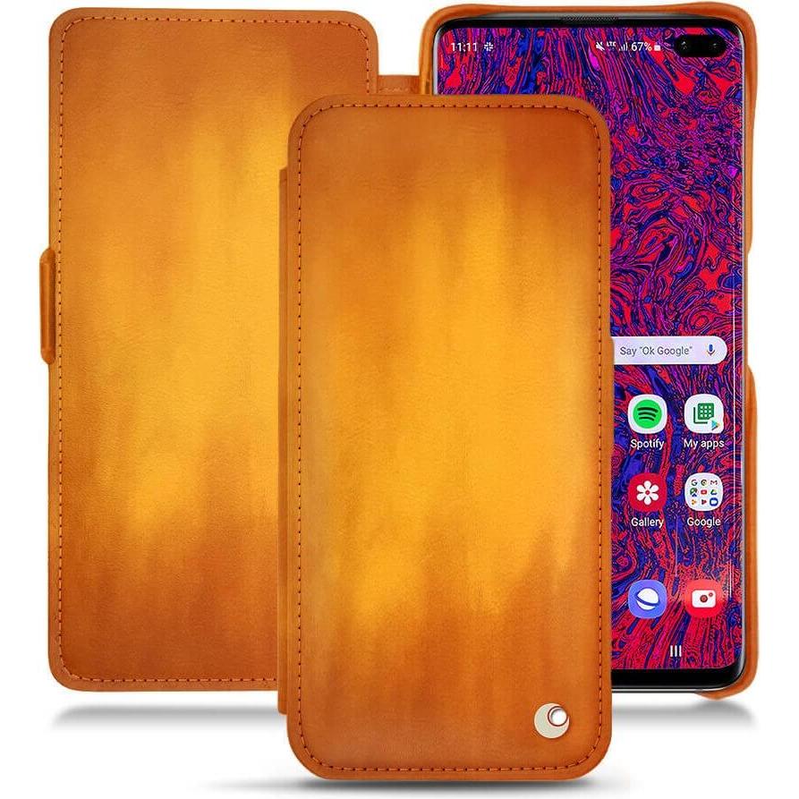 Thumbnail - Noreve Lederschutzhülle horizontal (Samsung Galaxy S10+), Smartphone Hülle, Orange