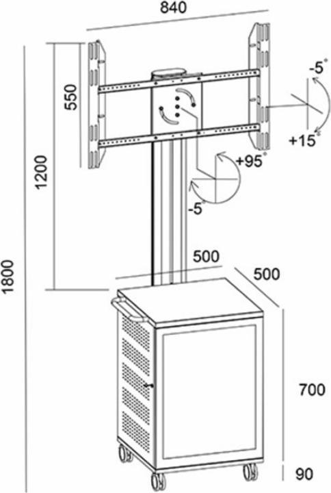 Image du produit Multibrackets Présentoir & MediaBox 180 (60", 60 kg)