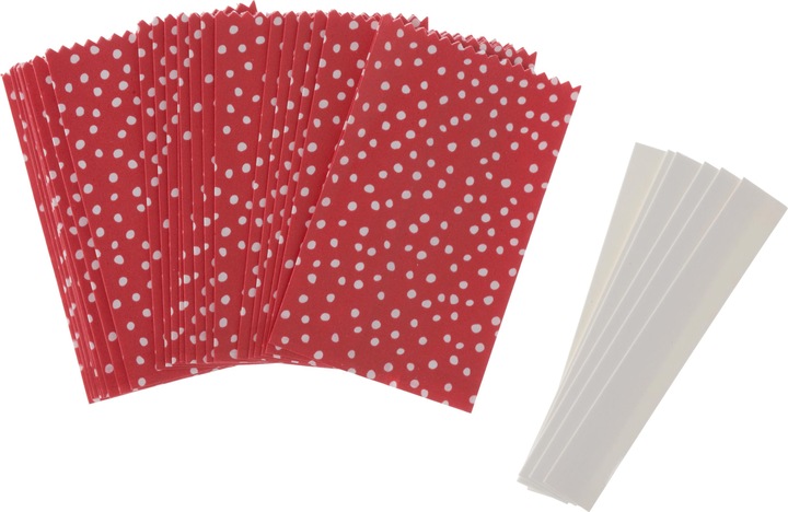 Produktbild Rico Design Papiertüten Sterne-Set, klein, Punkte Rot