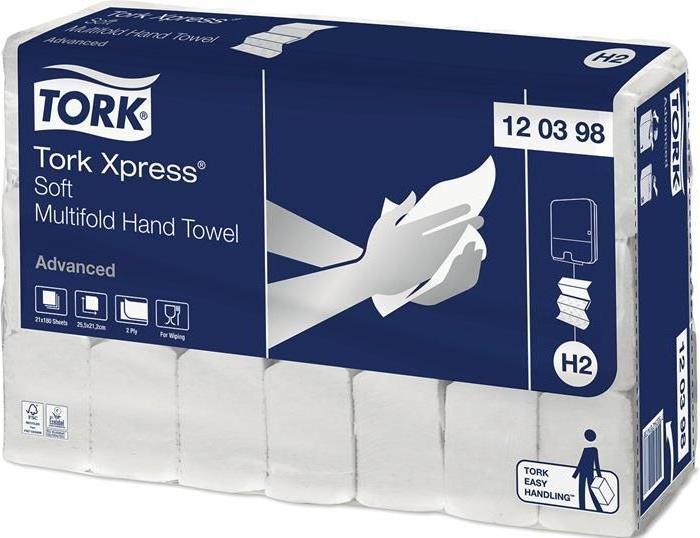 Image du produit Essity Essuie-mains Tork Xpress® 2 plis, qualité supérieure, blanc L85xl212ca.mm 3780 serviettes/UV (21x)