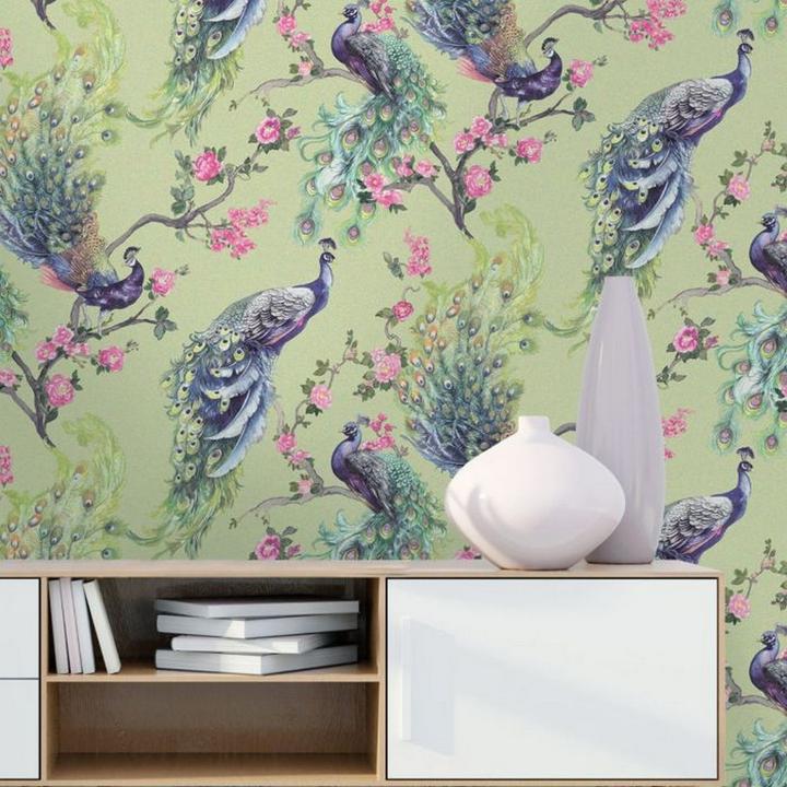 Actual product image Holden Décor Menali Peacock Textured Wallpaper