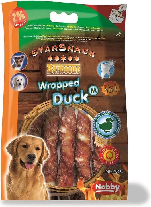 Actual product image Nobby StarSnack Barbecue Wrapped Duck (Adult, 5 pcs., 128 g)