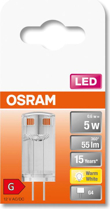 Image du produit Osram LED PIN 12 V (G4, 0.60 W, 55 lm, 6 x, G)