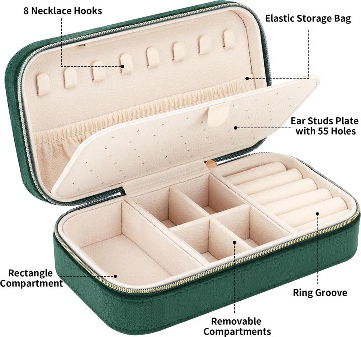 Produktbild Only-Bags.Store Kleine Reiseschmuckschatulle Samt