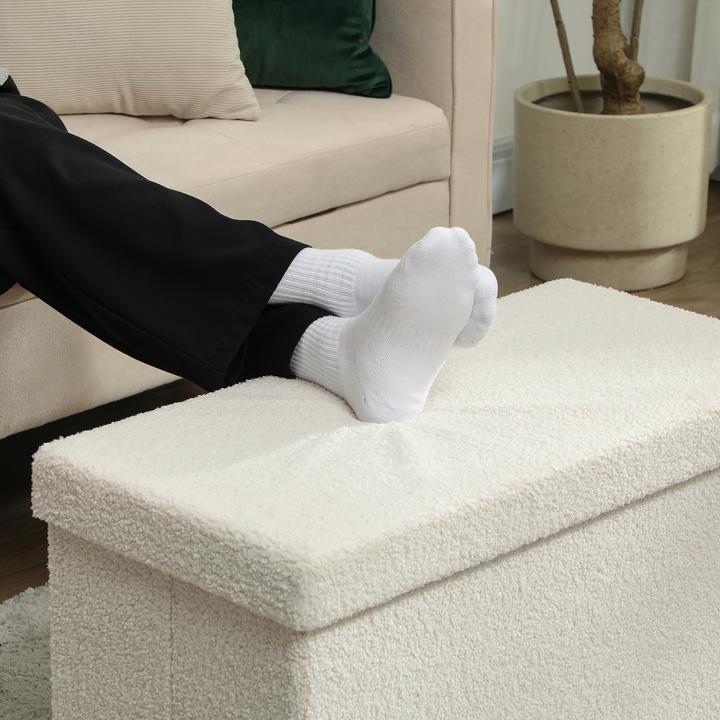 Produktbild Homcom Sitzbank Polyester, MDF Cremeweiss (76 cm)