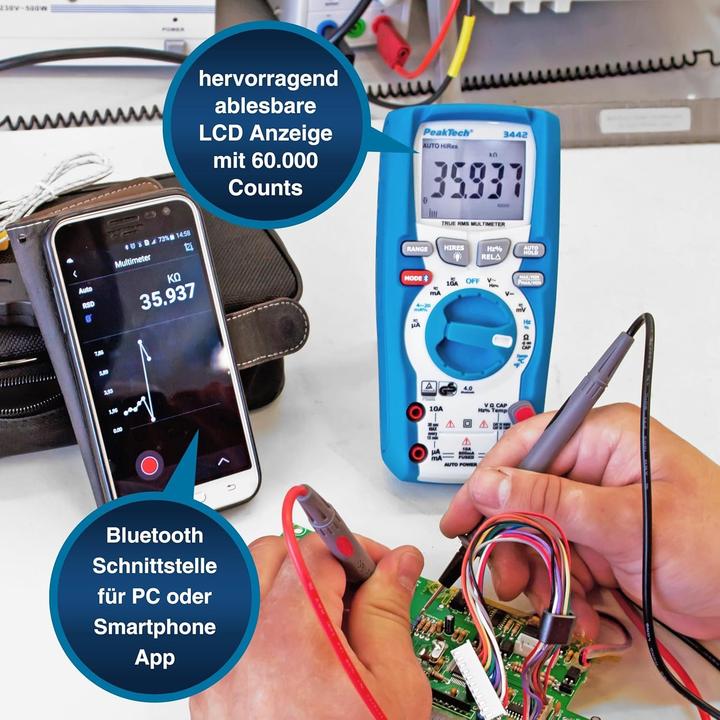 Produktbild Peaktech P 3442 True RMS Digitalmultimeter (CAT III, CAT IV 600V, Hand-Multimeter)
