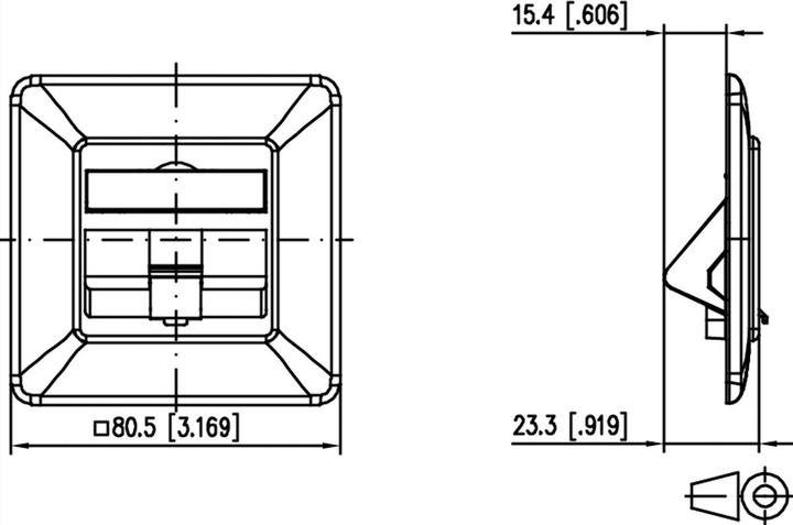 Produktbild Metz Connect 130B20D11002KE Keystone 1Port DE UP leer reinweiss Anschlussdose