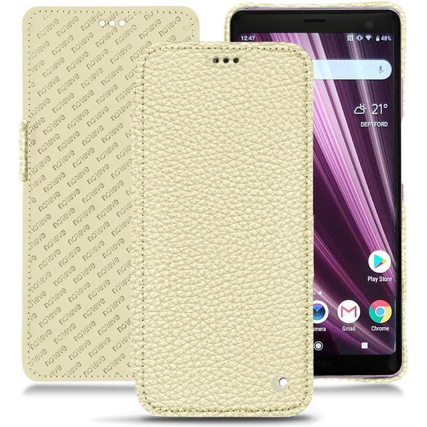 Noreve Lederschutzhülle horizontal (Sony Xperia XZ3), Smartphone Hülle, Weiss