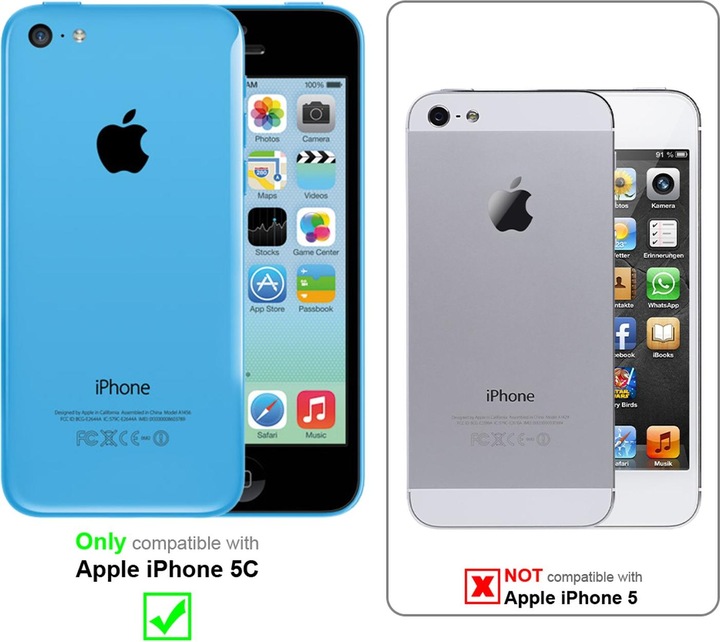 Actual product image Cadorabo Flip Smooth Cover (Apple iPhone 5c)