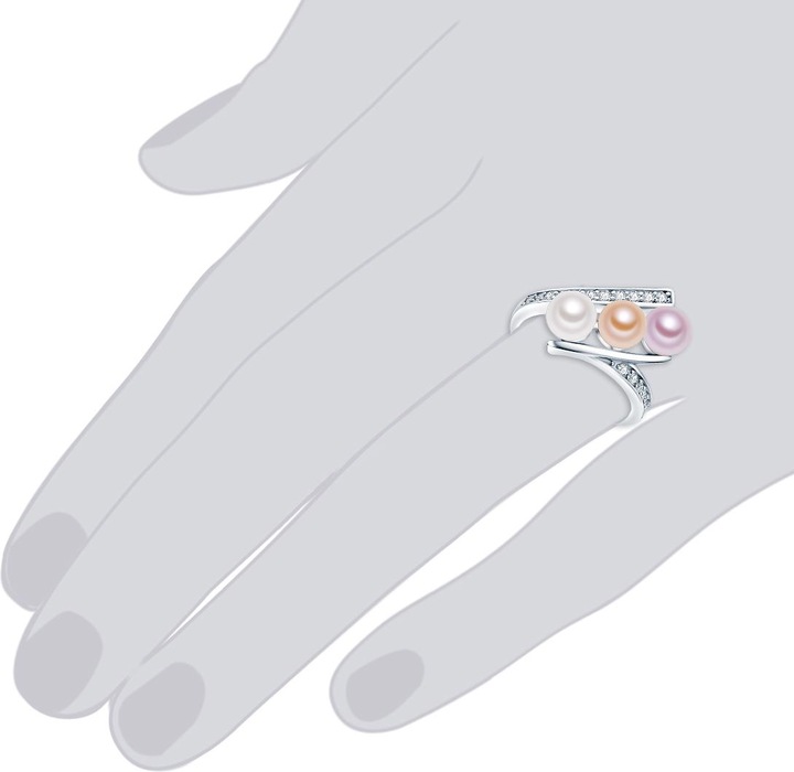 Immagine prodotto Valero Pearls Donna Argento Cubic Zirconia Perle d'acqua dolce coltivate argento - 3860 (52, 925 Argento)