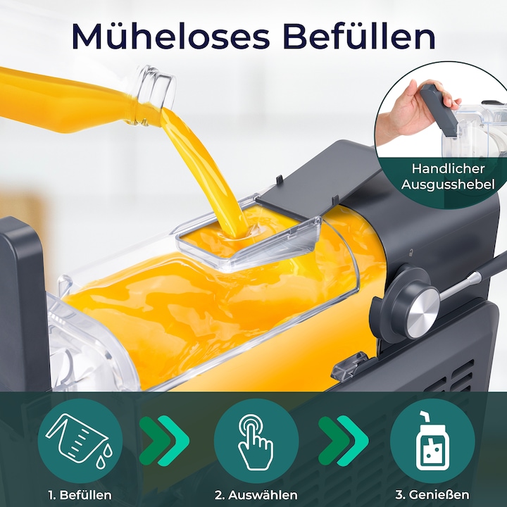 Produktbild KLAMER Slush Maschine, mit 5 voreingestellten Programmen: Slushie, Cocktail, Milchshake, Frappé…