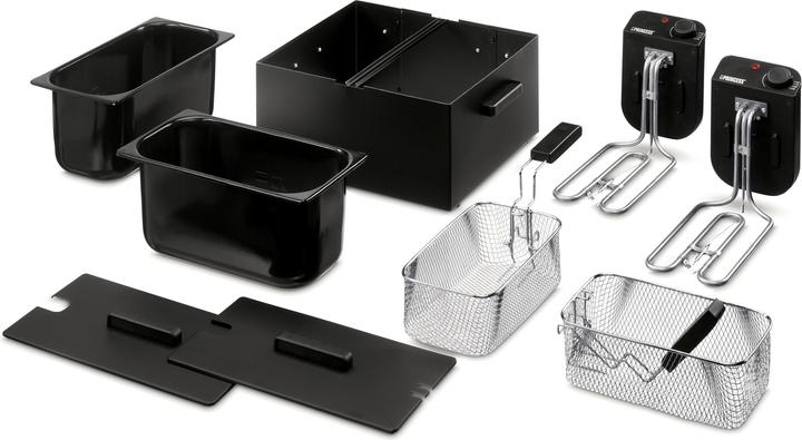 Image du produit Princess 183028 Double Black Fryer, Deep fryer, 6 L, 1.8 kg, 190 °C, Double, Black