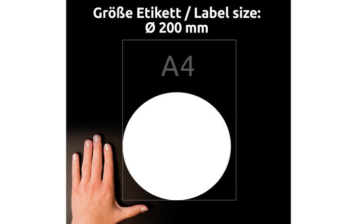 Produktbild Avery Zweck Form Backglass-Etiketten, Durchm.: 200 mm, weiss Folienetikett für Laserdrucker, ablösbar