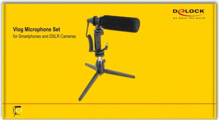 Actual product image Delock Microphone USB Vlog Shotgun Set for Smartphones, DSLR Cameras
