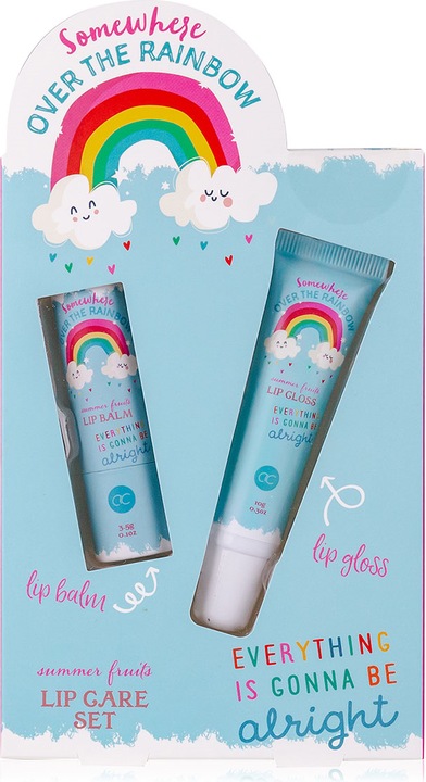 Produktbild Accentra Lippenpflegeset OVER THE RAINBOW in Geschenkbox, inkl. 10g Lipgloss, 3.5g Lippenbalsam, Duft: Summer