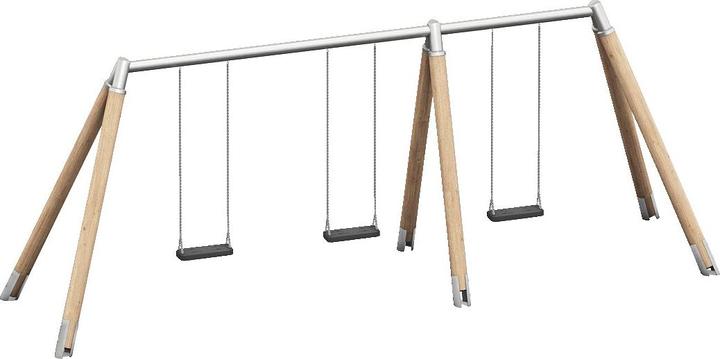 Image du produit Playparc Balançoire triple bois/métal