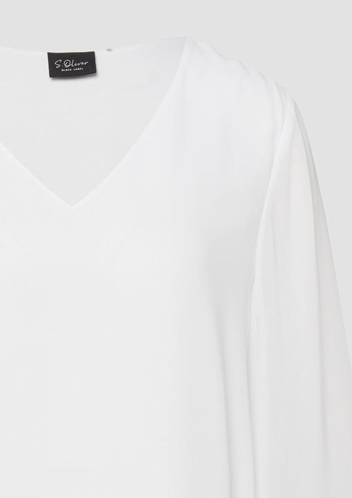 Immagine prodotto s.Oliver Fliessende Chiffon-Bluse mit V-Ausschnitt und Satinblende (42)