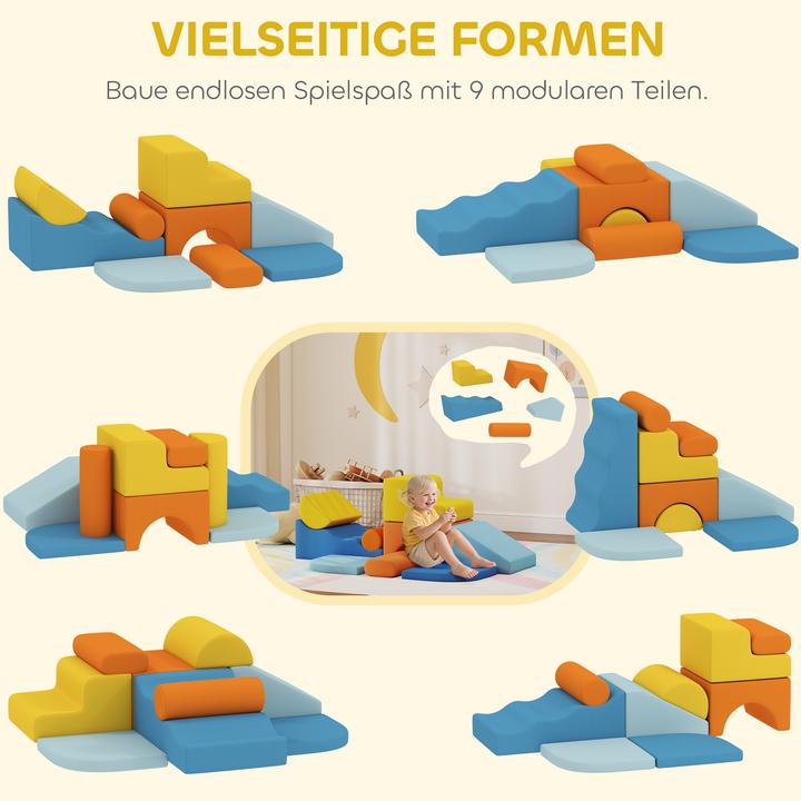 Image du produit Aiyaplay Softbausteine Samt, Schaumstoff Mehrfarbig