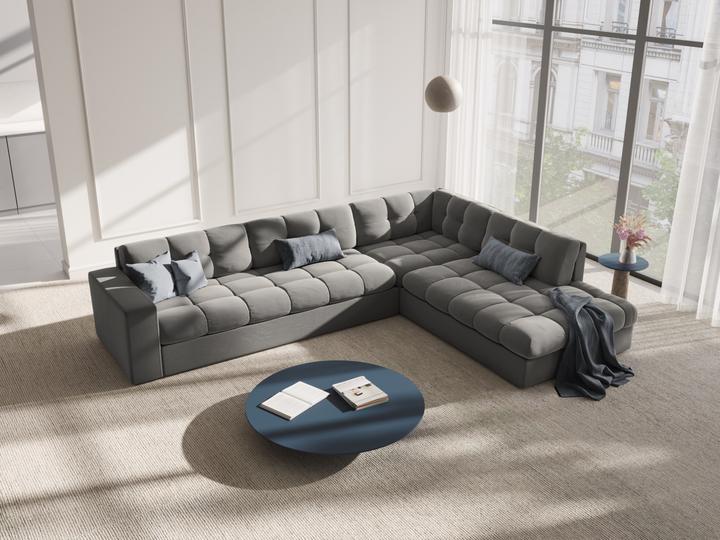 Actual product image CXL by Christian Lacroix Velvet Right Corner Sofa, "Yohan", 5 Seats, 236x199x72 Made in Europe (Corner sofa)