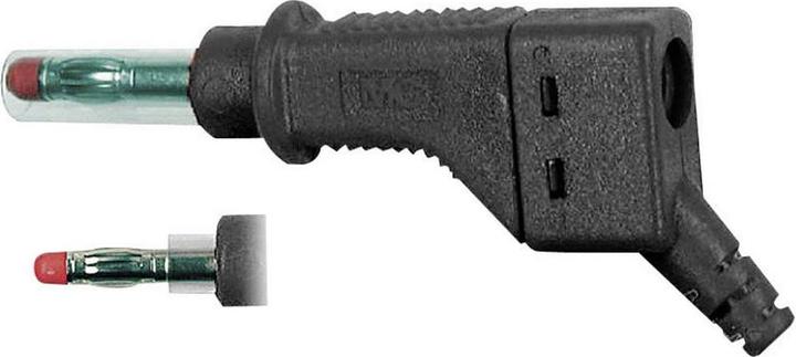 Actual product image Stäubli XZGL-425 Blade connector Plug, straight Pin-Ø: 4 mm Black 1 pc.