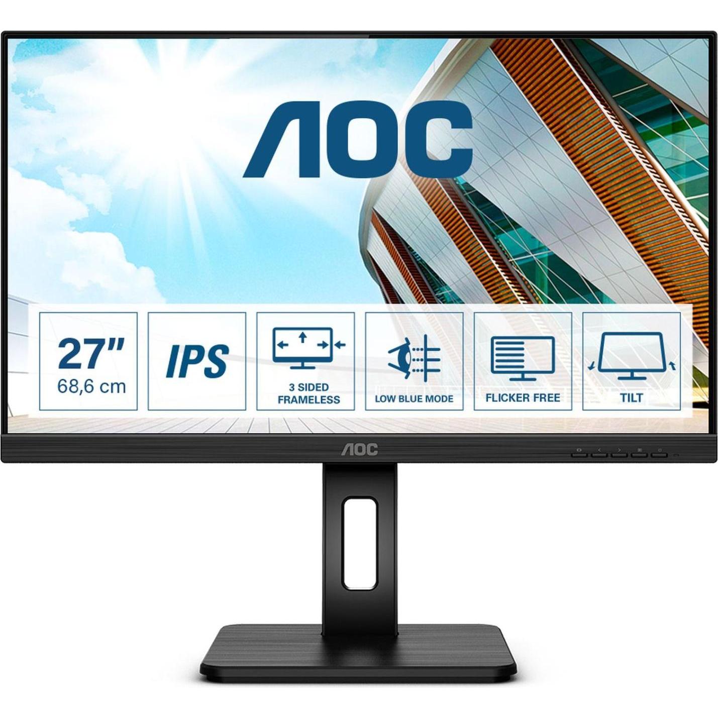 AOC 27P2Q (1920 x 1080 Pixel, 27"), Monitor, Schwarz
