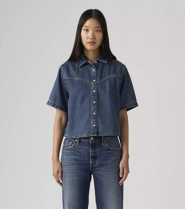 Immagine prodotto Levis Kurze Bluse mit kurzen Ärmeln aus Denim (L)