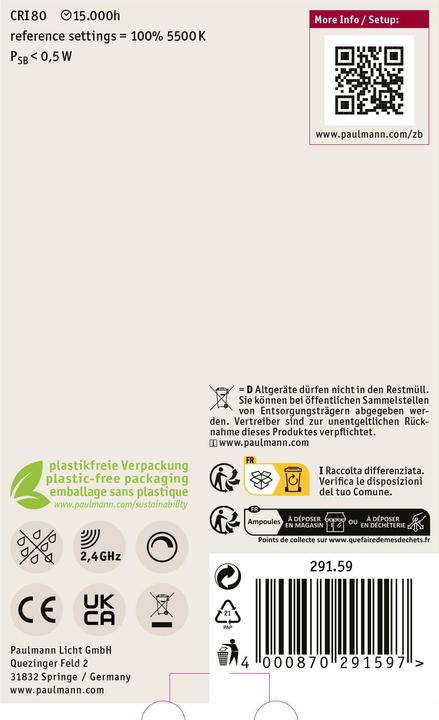 Image du produit Paulmann Globe (E27, 7.50 W, 600 lm, 1 x, G)